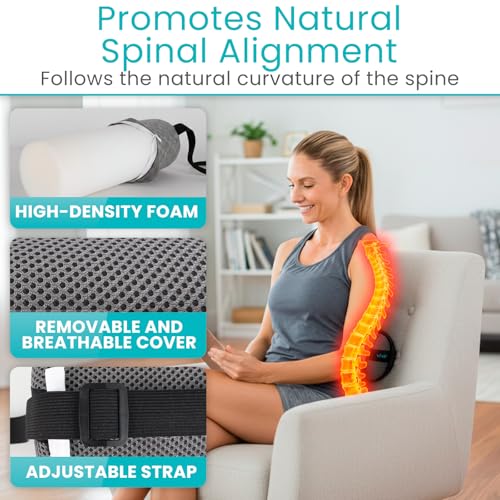 Vive Lumbar Roll Pillow for Lower Back Pain - Low Back Support Cushion - style: Soft