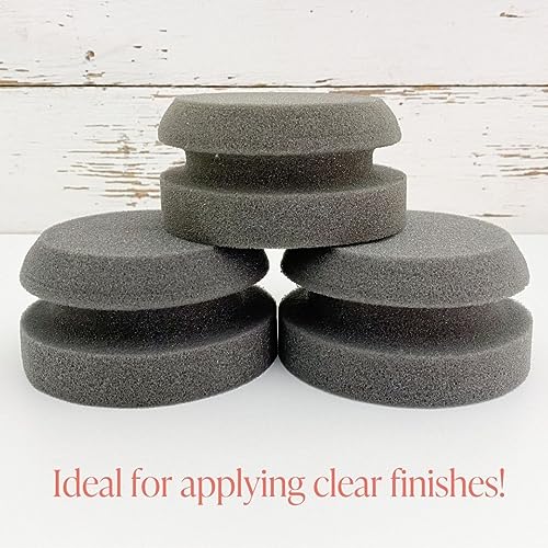 Chalk Style Painting Sponges - Set of 3-4” Round Reusable Handheld Sponge for Smooth Furniture Paint & Top Coat Application with No Brush Strokes - Washable Multi-Use Paint Applicator