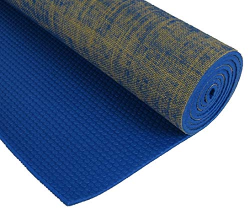Kakaos Natural Jute Yoga Mat - color: Blue