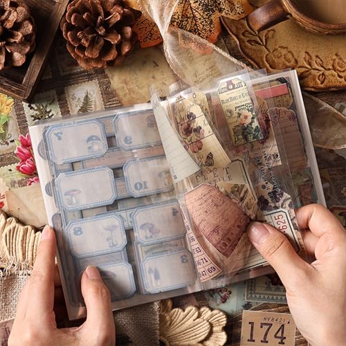 Vintage Stickers 20 Sheets About 200 Pcs Scrapbooking Supplies Journaling Stickers Junk Journal Collage Kit Art Bullet Journal (Antique Manager)