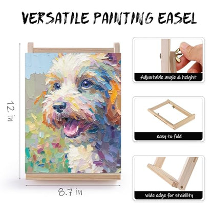 LEYEMO 34 PCS Acrylic Art Paint Set for Kids & Adults | Art Painting Supplies Kit with 18 Acrylic Paints, 8 Brushes, 5 Paint Canvas, Easel & Palette for Beginner Artists