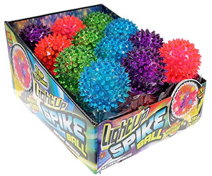 JA-RU Light Up Spiky Balls for Kids (24 Pack) – Light Up Bouncy Balls, Spiky Fidget Toys for Stress Relief, Sensory Bin Filler, Bulk Party Favors, & Classroom Prizes. 695-24p - size: 24 Pack of Spike Balls