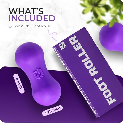 Foot Roller for Plantar Fasciitis Relief by Ground Force - Deep Tissue Silicone Foot Massager for Arch & Heel Pain, Neuropathy, Heel Spurs, Myofascial Release - Portable Recovery Tool