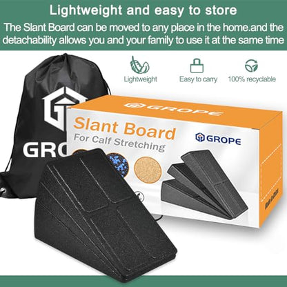 Slant Board 3 Pcs Squat Wedge for Calf Stretching - color: Black