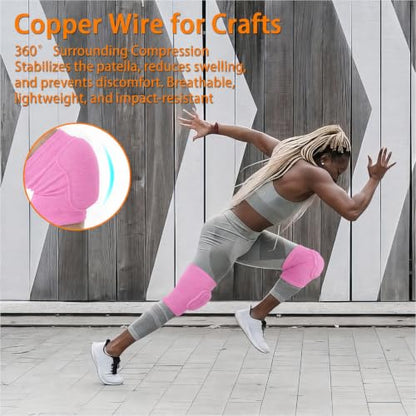 2 Pairs Volleyball Knee Pads Youth, Pink Knee Pads for Girls, Women, Kids - color: Pink, size: Medium