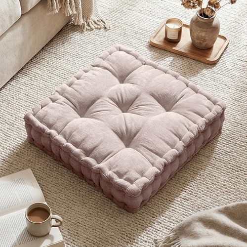 Intelligent Design Floor Pillow Meditation Cushion, 20x20 Blush - color: Blush
