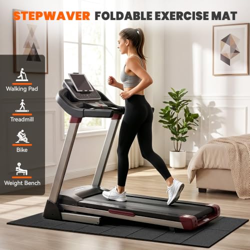 Stepwaver Walking Pad Mat, 71"x32", Treadmill Mat for Hardwood Floors | High Density, 1/4 Thickness, Foldable, Floor Protection for Bike, Elliptical, Treadmill, Walking Pad - size: 71"L x 32"W x 0.3"Th