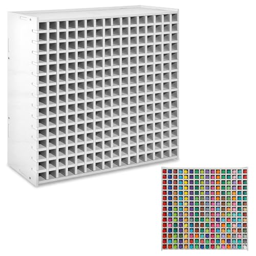 Marker Organizer 240-Slot Marker Holder Art Supply Storage Rack with Adjustable Dividers, Desktop Pen Holder for Colored Pencils and Brushes, White