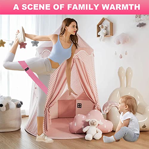 DICYWUDI Pilates Essentials Kit for Home Women, Pilates Equipment for Workouts, 6 Fabric Resistance Bands, 12 Inch Magic Circle Yoga Ring, Mini Exercise Ball, Great Exercise Equipment - color: 8pcs Pink set