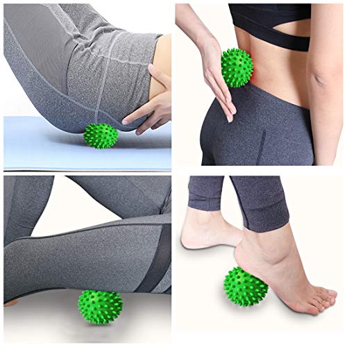 PGYUD Professional Massage Balls Foot Ball Foot Massager Spiky Roller for Deep Tissue Trigger Point Plantar Fasciitis Reflexology Stress Therapy Myofascial Release(Green) - color: Green-1 Pack