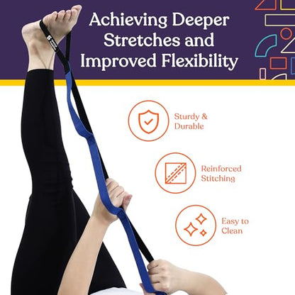 SPECIAL SUPPLIES Balance Board and Yoga Strap Set with Exercise Bands for Stretching, Stability Training, Fitness, Flexibility, Physical Therapy, Home Workout Equipment, Strength Training, and Pilates