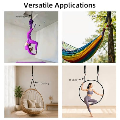 Aerial Yoga O Sling Straps, SGS Certified Trapeze Loop 2PCS - size: 60cm