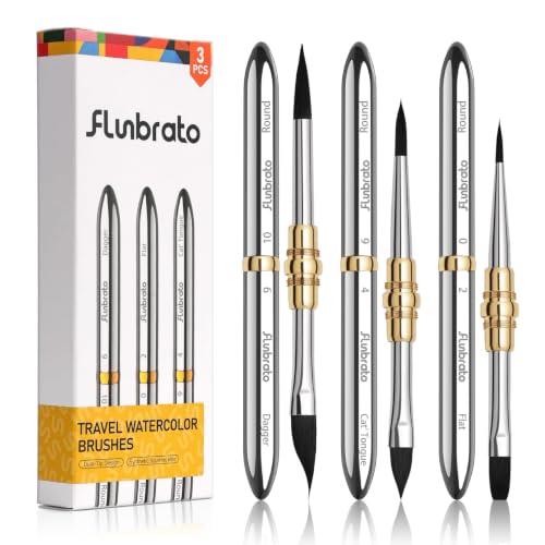 3pcs Dual-Tip Travel Watercolor Brushes Set