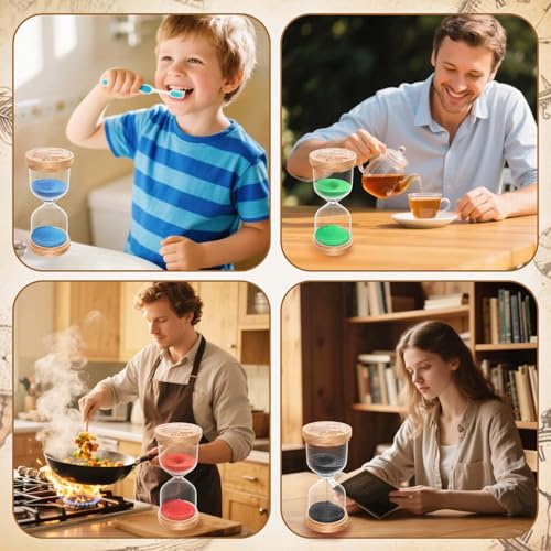 30 Second Sand Timer, Wooden Hourglass Sand Clock, Small Wood Green 30 Second Hour Glass, Sandglass for Brushing Teeth, Reloj De Arena, Classroom, Game, Kitchen, Home, Office - color: Green, size: 30 Sec