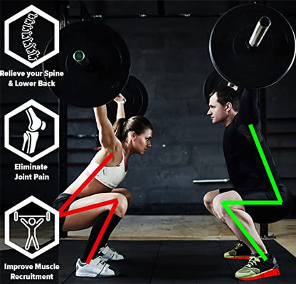 Squat Wedge (Pair) - Optimize Form and Improve Strength & Size - Ramp for Better Mechanics With Barbell, Dumbbell and Bodyweight