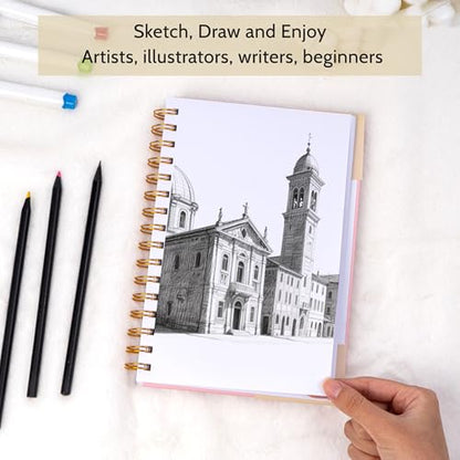 Yoment 5.5" x 8.5" Sketch Book Small Sketchbook for Drawing 100 Sheets Hardcover Spiral Sketch Pad for Kids(68lb/100gsm) Art Sketchbook Drawing Blank Paper Book for Beginner Artist with Pencil Pink | Pink,68 lb/100gsm Hardcover Sketch Pad for Kids,Art Ske