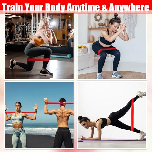 Deekin Resistance Bands Resistance Loop Exercise Bands Exercise Equipment Elastic Ring for Women and Men Home Fitness, Gym, Yoga - color: Red, size: 30 Lbs