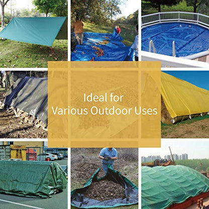 GUARD SHIELD Tarps Heavy Duty Waterproof 12x16 Feet Green Poly Tarp Cover Outdoor Thick UV Resistant Tarpaulin with Grommets 10mil (2-Pack) - color: Green, size: 12x16 (2-Pack)