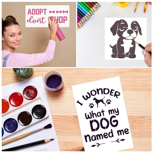 Keluna Love Dog Paw Trail Stencils - 18 Pack Reusable Stencils for Painting on Wood, Home Furniture Decor, DIY Crafts, Scrapbook, Canvas - style: dog paws