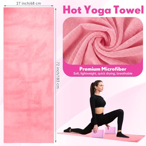 Simgoing 14 Pcs Yoga Kits for Home Workouts Pilates Equipment Set for Women Beginners, Hot Yoga Towel Blocks Strap, Knee Pad, Resistance Loop Exercise Band, Massage Lacrosse Ball, Pilates Ball - color: Pink