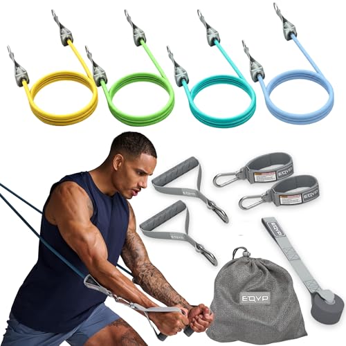 EQYP Power Tube Resistance Bands with Handles – Multi-Pack Exercise Bands for Home Workouts - size: 20lbs-50lbs