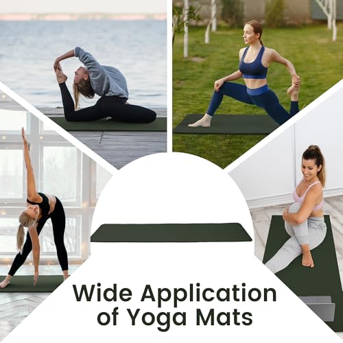 Fitvids Yoga Mat, 1/2-Inch Extra Thick High Density Exercise Mat, Anti-Tear Exercise Yoga Mat with Carrying Strap, Suitable for Various Yoga Exercises - color: Green Jasper