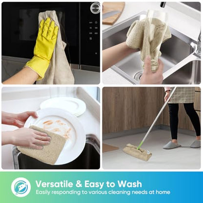 HOMEXCEL Brown Microfiber Cleaning Cloth, Microfiber Towels for Car, 12 PK | Lint Free Cleaning Rags for Household & Kitchen, Car Wash Towels for Detailing Drying, Scratch-Free, 11.5"X 11.5" - color: Brown