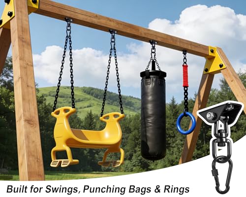 Yose Porch Swing Hanging Kit Heavy Duty 2000lbs Stainless Steel, Easy to Install Swing Hardware with Ceiling Hooks and Hammock Hooks, Complete Swing Set Accessories for Indoor Outdoor Patio Garage