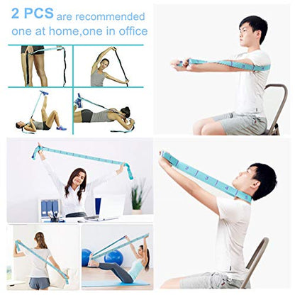 Stretching Straps Hamstring Stretcher Device Elastic Exercise Band Yoga mat Carrying Straps Leg Exercise Equipment Stretching Strap with Loops for Flexibility Stretch Strap 11 Loops