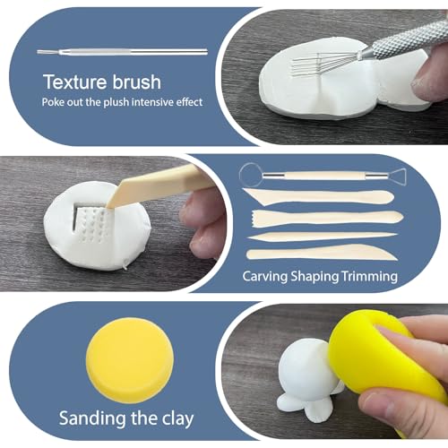1DFAUL 29Pcs Sculpting Tools Kit with Air Dry Clay Glaze & Varnish (Gloss) | High Luster, Scratch Resistant, Waterproof, Pottery Tool kit for Sculpting, Modeling, Shaping