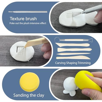 1DFAUL 29Pcs Sculpting Tools Kit with Air Dry Clay Glaze & Varnish (Gloss) | High Luster, Scratch Resistant, Waterproof, Pottery Tool kit for Sculpting, Modeling, Shaping