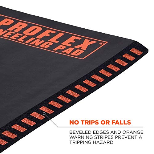 Ergodyne ProFlex 385 Kneeling Pad, Foam Knee Cushion, Water Resistant Kneeling Mat, 16" x 28" x 1",Black,Large - color: Black, size: Large