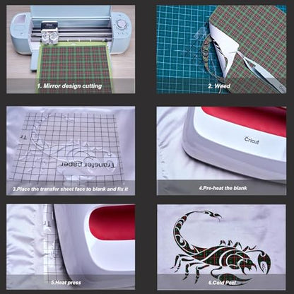 Sublimation Transfer Ink Sheets for Cricut Heat Press, Solid Color Glitter Pre-Inked Transfer Paper for T-Shirts, Mugs, Tumblers, 12"x10",14pcs