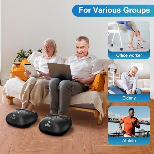 COMFIER Shiatsu Foot Massager Machine,Feet Massager for Plantar Fasciitis,Neuropathy Pain with Heat, Vibration,Rolling Compression,Gifts for Men,Women, Fits Size up to 13IN, Multiple Modes - color: Off-black