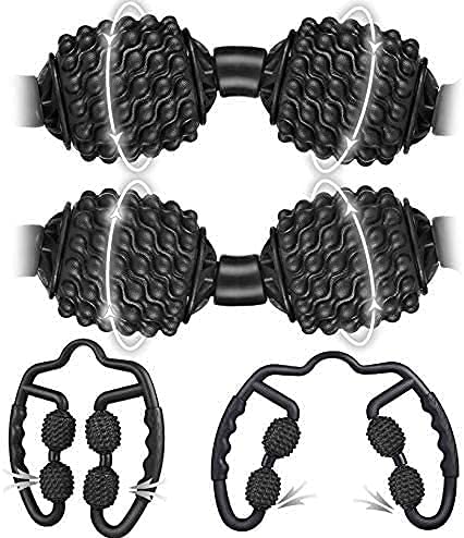 Shadowfit Muscle Massager Roller, Trigger Point Foam Roller for Calves, Legs, Arms, Shin Splints, Massage Tool to Relieve Soreness, Stiffness, and Tight Muscles, Cellulite Deep Tissue Massaging - color: Black