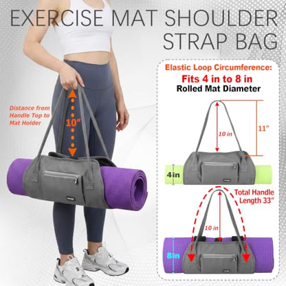 Cosmos Exercise Yoga Mat Carrying Shoulder Strap Bag with Internal and Outside Storge Pocket (Yoga Mat is NOT Included)