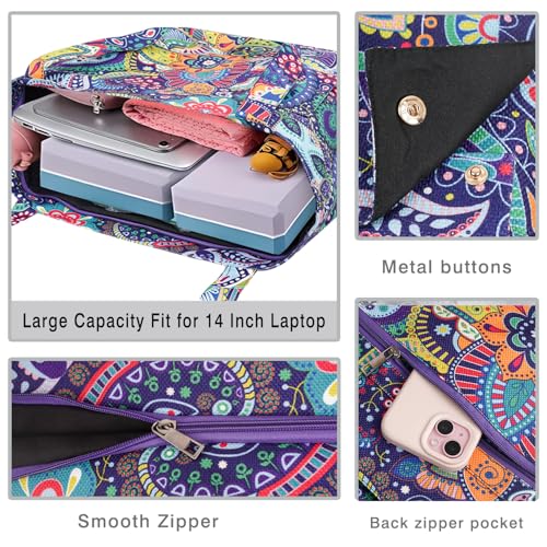 Yoga Mat Bag Yoga Bags and Carriers Fits All Your Stuff Yoga Tote Bag with Zipper Pocket Yoga Mat Carrier Pilates Bag Take in Out Mat Easily - color: Paisley