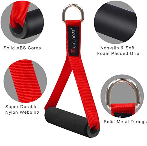 Coolrunner 2 Pair Resistance Band Handles Grips Fitness Strap Wide Design - color: red