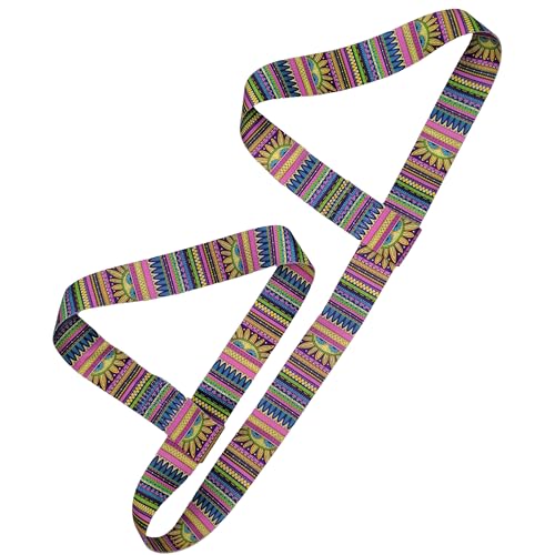 Yoga Mat Straps for Carrying, Adjustable Yoga Mat Sling Carrier, Mat Holder Colorful Band, Anti-Slip, Multiple Color Choices - color: Sun