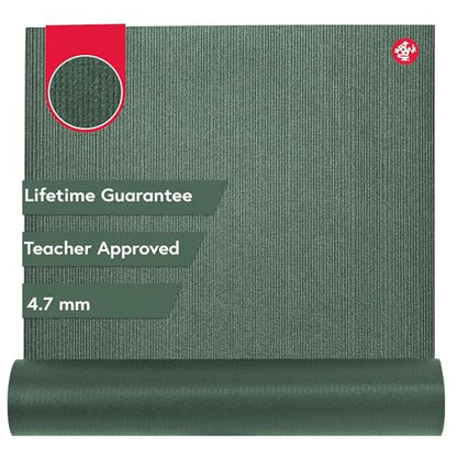 Manduka PROlite Yoga Mat 4.7mm | Lifetime Durability | Hygienic Construction | Teacher Approved - color: Black Sage, size: 71" x 24"