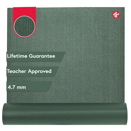 Manduka PROlite Yoga Mat 4.7mm | Lifetime Durability | Hygienic Construction | Teacher Approved - color: Black Sage, size: 71" x 24"