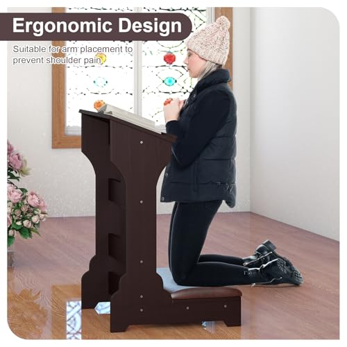 Prayer Bench Kneeler, Wooden Prayer Kneeler for Home
