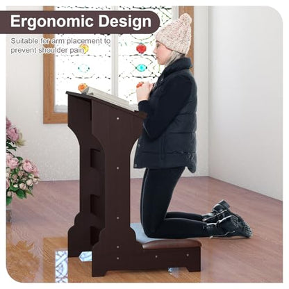 Prayer Bench Kneeler, Wooden Prayer Kneeler for Home
