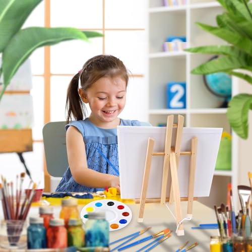AROIC 8 Pack 15 Inch Wood Easels, Easel Stand for Painting Canvases | Art, and Crafts, Tripod, Painting Party Easel, Kids Student Table School Desktop, Portable Canvas Photo Picture Sign Holder - style: 15"-8p