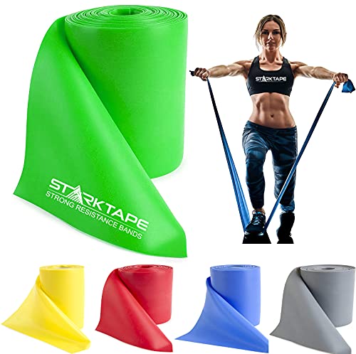 Resistance Bands Professional 8,16, 25, 50 Yards Bulk Rolls. Latex-Free Elastic Physical Therapy Band. No Scent, No Powder - Perfect for Home Exercise, Yoga, Pilates, Gym, Rehab, Workout - color: Green - Medium, size: 16 Yards