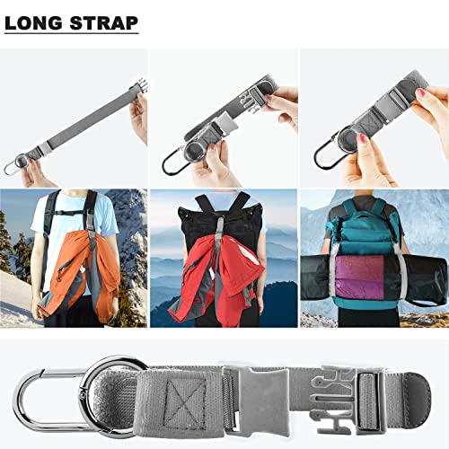 ZINZ Elastic Jacket Gripper Travel Strap with D-Ring Hooks and Buckle, Suitcase Straps Belts Travel Accessories, Makes Your Hands Free - color: Gray