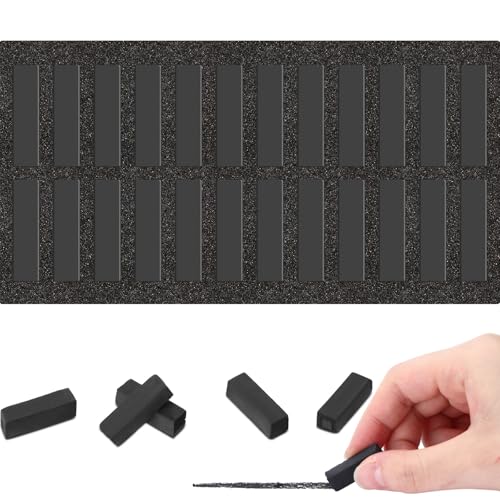 Watersay 24 Pcs Soft Pastel Drawing Chalk Set Square Sketch Chalk Non-toxic Artist Pastel Sticks for Professional Artists and Art Lovers(30 x 8 x 8 mm,Black Color) - color: Black Color, size: 1 Count (Pack of 24)