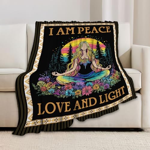 Yoga Blanket, Colorful Throw Blanket, Yoga Gifts, Meditation Blankets, Meditation Stuff Fleece Flannel Plush for Women Men Boys Girls Lovers Adults Soft Bedding for Sofa Bed Office Home Decor 50"X40" - color: Yoga, size: 50"x40"
