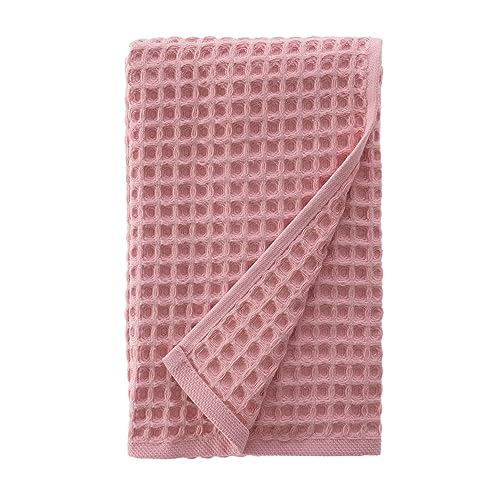 sea me at home Waffle Hand Towel – 100% Turkish Cotton, Quick-Dry, Soft and Absorbent Bathroom Towel (Powder Pink) - color: Powder Pink, size: Hand Towel (1 Piece)