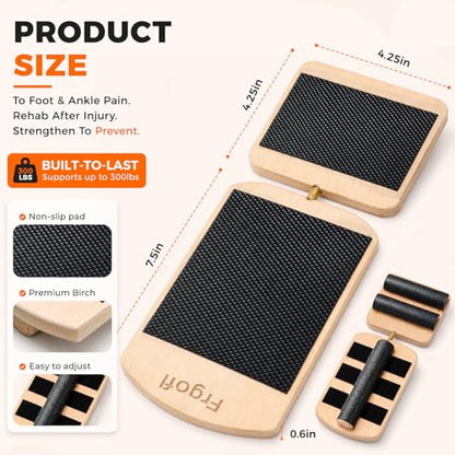 Adjustable Balance Board for Ankle Strengthening & Stability - color: Black